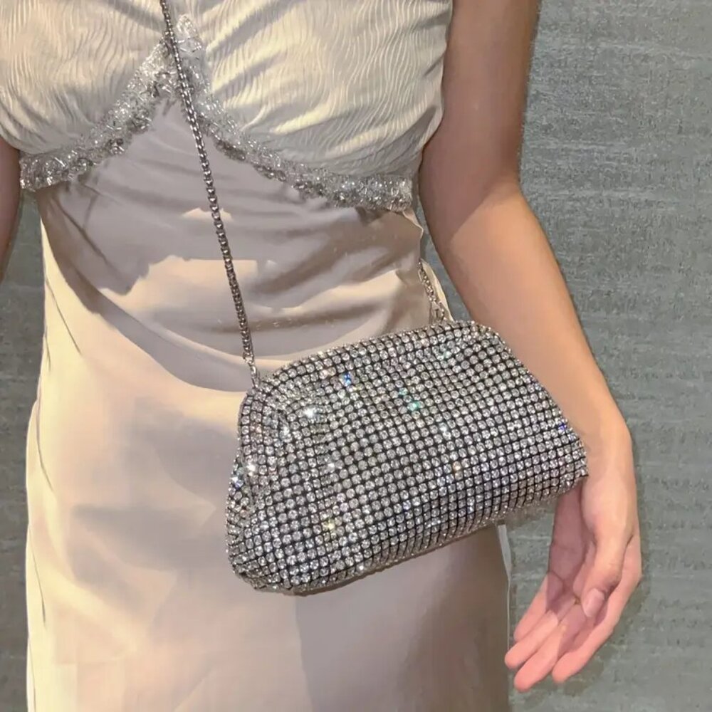 NEW Gorgeous AB rhinestone clutch/shoulder evening bag - Picture 4 of 4